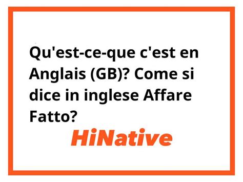 affare in inglese